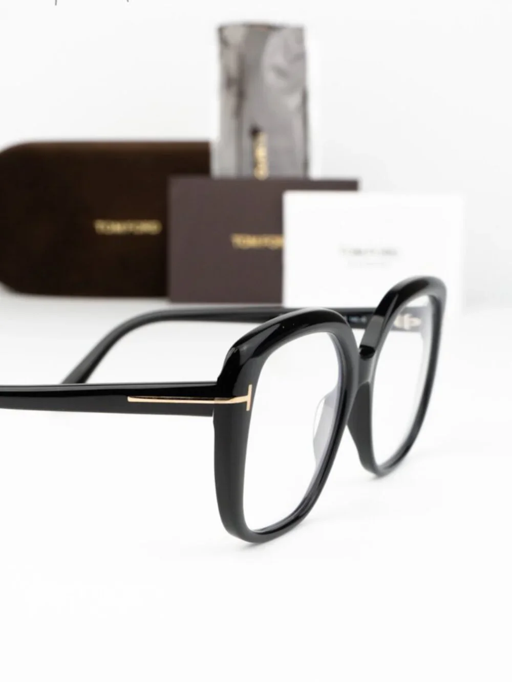Tom Ford Women Eyeglasses Black Square Oversized FT6043-B 001 NEW AUTHENTIC